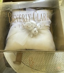 Vintage Beverly Clark White Wedding Ring Pillow Square Ring Theme No Pattern
