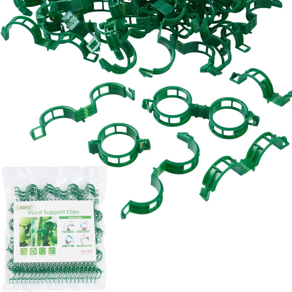 100 Pcs Plant Support Clips,Plastic Clips for Securing Plants,Tomato Vin