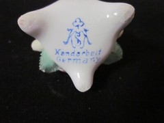 Lot of 10 Handarbeit Germany Porcelain Pink Cabbage rose Place card holders