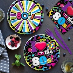 80’s Party Decorations Tableware – 80’s Theme Party Supplies, 80s Decorations…