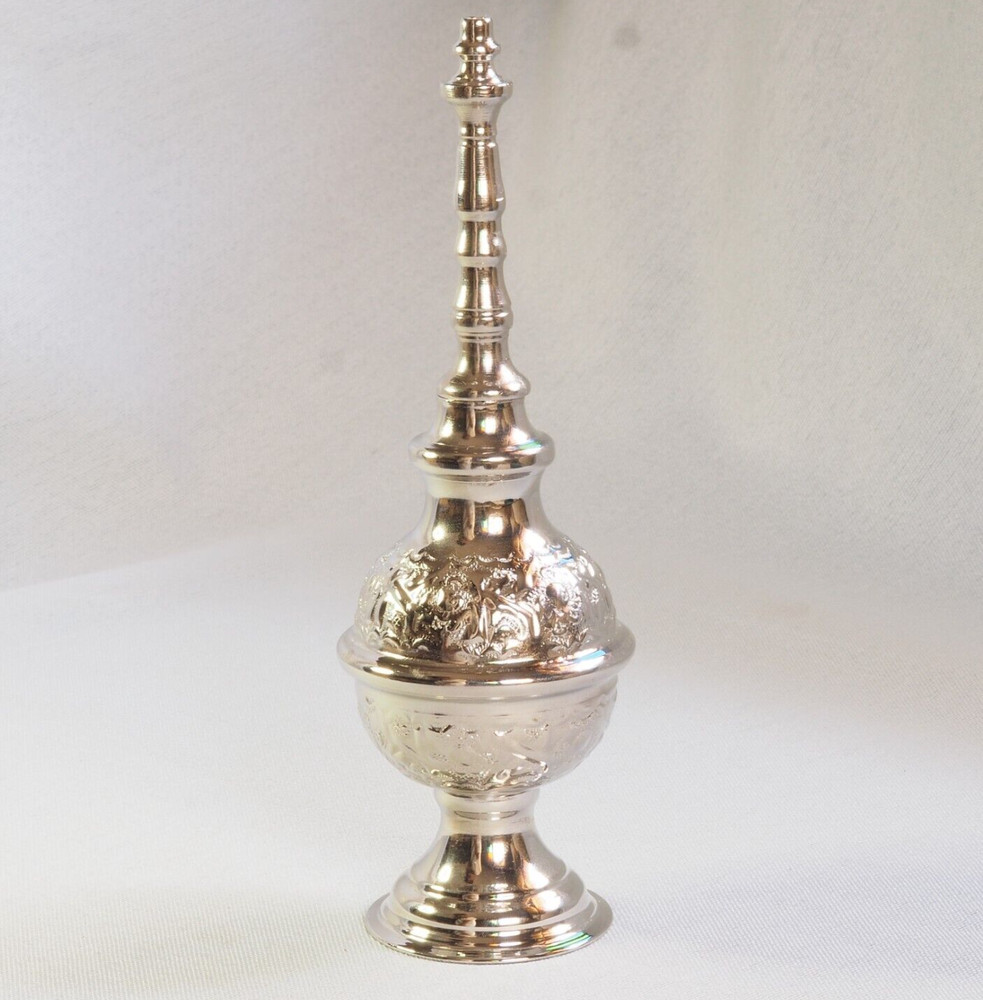 Handmade Moroccan Silver Perfume Bottle – Antique Style Decorative Gift – Unique