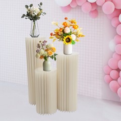 Modern 3Pcs Cardboard Flower Stands 60/80/100cm Round Freestanding Flower Stands