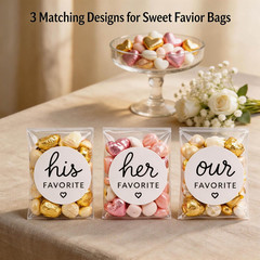 Wedding Favor Sticker Set with Self-Adhesive Bags, 90 Pcs, 1.6 Inch