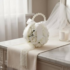 Bridal Hand Floral Arrangement Romantic Beaded Flower Floral Arrangement