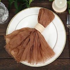 5 Taupe Cheesecloth Gauze Cotton Dinner Table 24″ x 19″ (Set of 5),