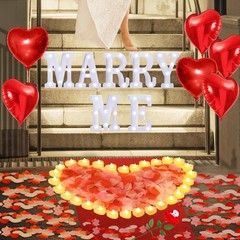 Marry Me Light Up Letters Proposal Decorations Sign 24 White