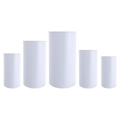 5Pcs White Wedding Round Cylinder Stands Round Display Cylinder Pedestal Stands