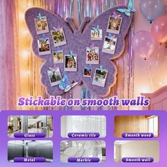 48 Pcs Iridescent 3D Butterfly Wall Decor Iridescent Party Iridescent 8