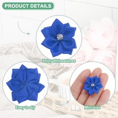 150-pack Satin Ribbon Flowers, 1.2 Inch Fabric Flowers for Crafts[Sapphire Blue]