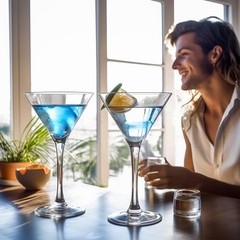 Unbreakable Martini Glasses Set of 6, 10 oz Plastic Martini Cocktail Glasses