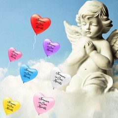 72 Pcs Memorial Balloons Funeral Heart Memory 74 Piece Set, Blue,white