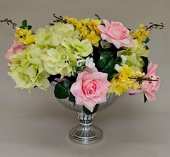 Compote Bowl Vase Polished Aluminum Fluted Pedestal 10″Dia 8.75″High