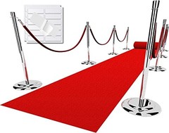 Red Carpet Runner for Party, 2.6X30 ft, 130 GSM Felt Non-Woven Fabric,