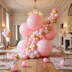 36 Inch Giant Balloons, 6 Pack Large Round Latex Balloons for 6 Pcs Light Pink