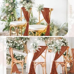 50 Pieces Cheesecloth Chair Sashes Wedding Party Decoration Durable Elegant New
