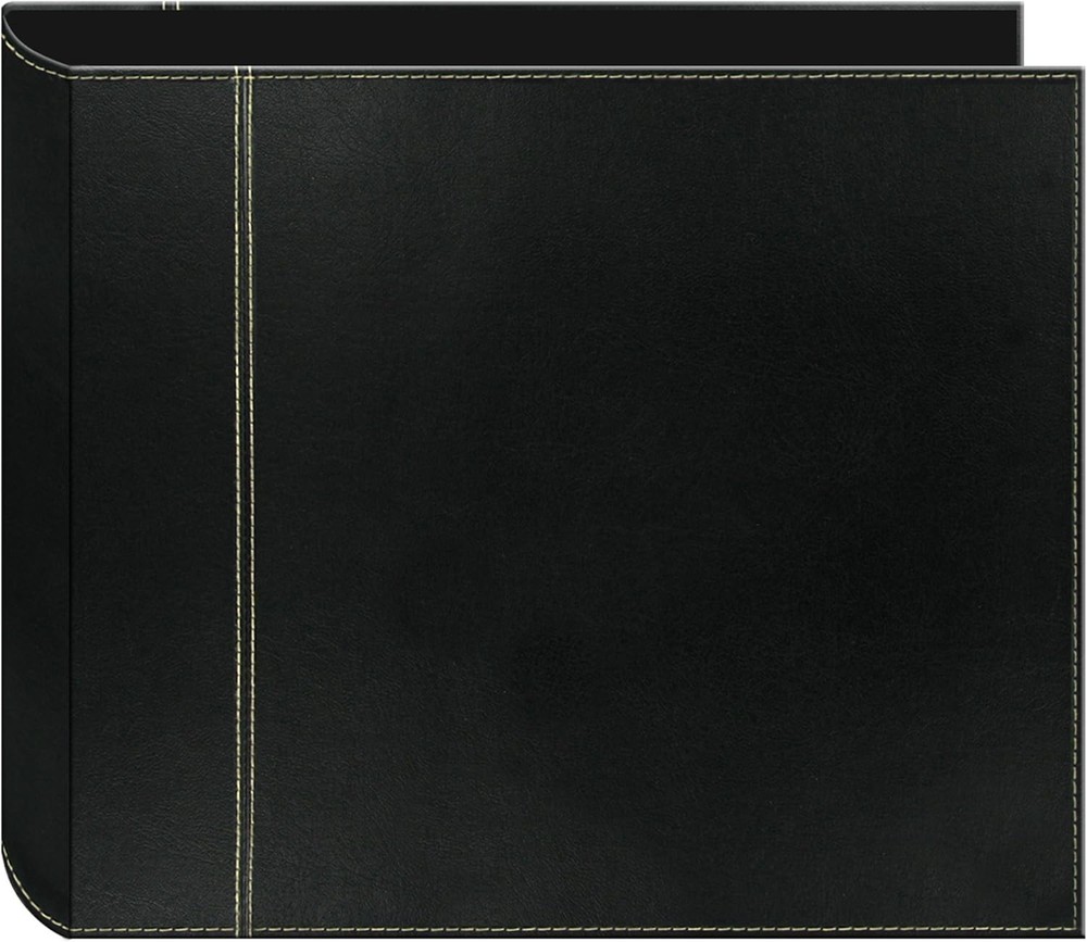 Peer 12 Inch by 12 Inch 3-Ring 2-Tone Cover Scrapbook Binder, Bla on Bla
