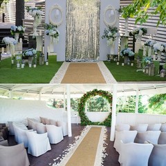 Preboun 3Ft X 50 Ft Wedding Aisle Runner Outdoor Natural Burlap Aisle Runner