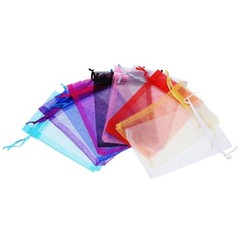 50 Pieces 4 by 6 Inch Organza Gift Bags Drawstring Jewelry Pouches Wedding5121