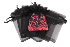 Black Drawstring Organza Gift Bags Wedding Party Favor Jewelry Pouches 20/50/100