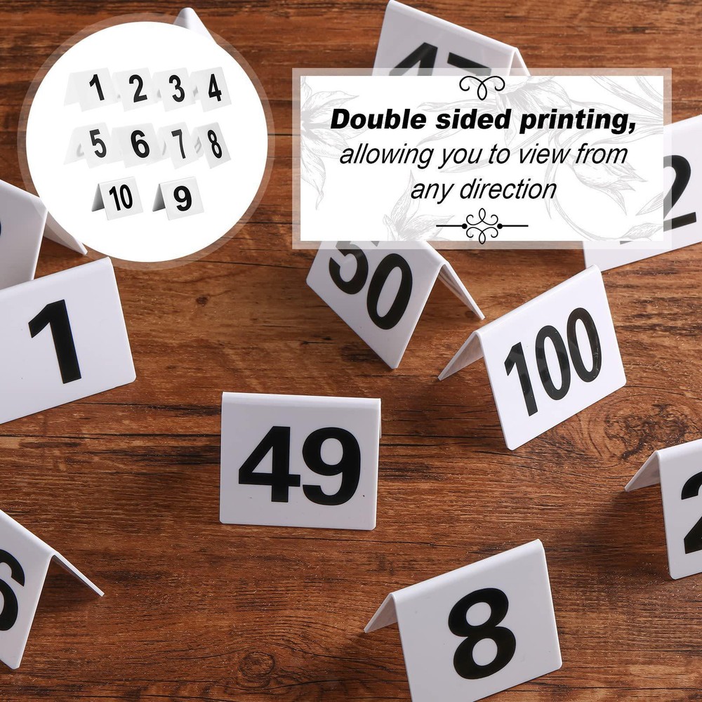 10Pcs Table Numbers, 1-10 Double Side