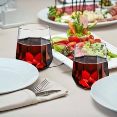 40-Pack Plastic Stemless Wine Glasses, 12 Oz Unbreakable Plastic Drinking