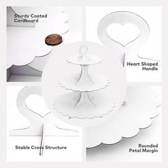 Versatile White Cardboard Cupcake Tower – Perfect for Celebrations & Easy to Use