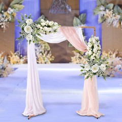 Wedding Arch Rack Rectangular Flower Decor Frame Stand Metal Party Backdrop Gold