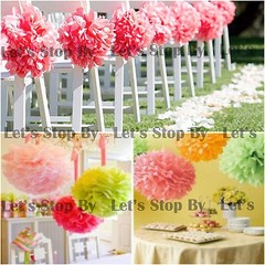 3pcs 4″ Tissue Paper Pom Poms Ball Lanterns Wedding Birthday Christmas Craft DIY