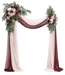 Ling’s Moment Wedding Garland Kit Arch Flowers with Chiffon Drape 7ft