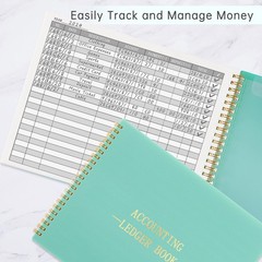 Hautoco Accounting Ledger Book For Small Business Bookkeeping Home Budget