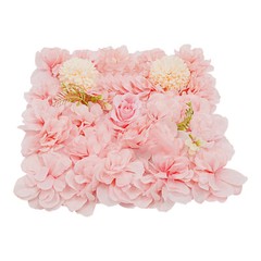 3D Flower Wall Panel-12pcs Artificial Flower Wall Background Silk Rose Wedding