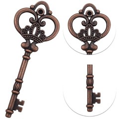 20pcs 3.3 Inch Large Antique Skeleton Keys Bulk Charms in Vintage Style Copper