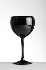 Unbreakable Elegant High Gloss Black Plastic Wine Goblets Pack of 6