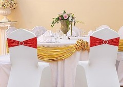 Double-Sided Sequins Chair Sashes for Wedding Decor Sequin Chair Bands 50 Red