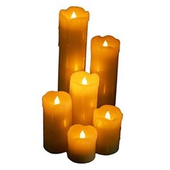LED Flickering Flameless Melting Ivory Timer Candles, Set of 6 Faux Dripping