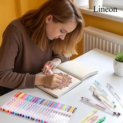 Gel Pens, 50 Pack Gel Pen Set 25 Colored Gel Pen with 25 Refills for Adults Colo