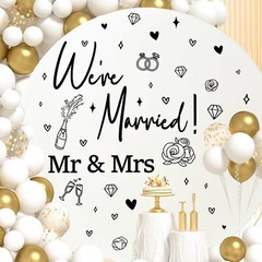 Wedding Sign Party Decals for Backdrop Wedding Party Decorations We’re Marrie…
