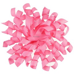 6 Pcs 4 Inch Grosgrain Curly Bows for Gift Wrapping Self-Adhesive Rose Pink