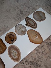 Agate Wedding Table Numbers Set Polished Finish Mixed Colors Centerpiece