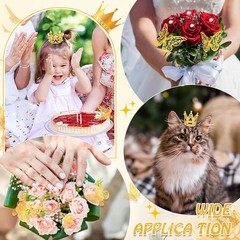 Gold Crowns for Flower Bouquets with Butterflies and Pins Wedding Party Decor