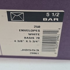 Park Avenue Invitation Envelopes, 5.5 Bar White, 250 Count 4.375″ X 5.75″ White