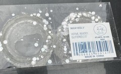 Silver Sparkle Glitter Votive Candle Holders Glass 4 Pieces New Party