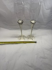 Vintage Crystal Wedding Champagne Goblets for Bride & Groom