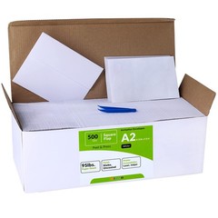 500 Pcs Bulk A2 Invitation Envelopes in White Peel & 500 White,