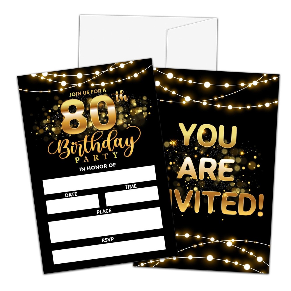80th Birthday Invitations, Birthday Party Invitations For Women Men, 80 Year …