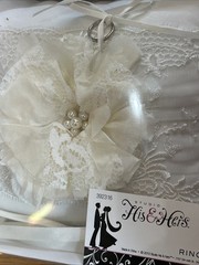 Studio His & Hers Wedding Ring Pillow Hobby Lobby White Floral Bride 2010