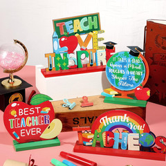 4 Pcs Teacher Appreciation Gifts Wooden Table Centerpieces Decorations Thank You