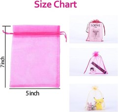 100 Count Organza Gift Bags for Weddings, Birthdays & Celebrations