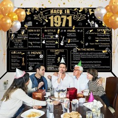 55th Decorative Cloth for Women or Men, Birthday Banner With Holes, Built-in …