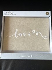 Way to Celebrate Burlap Wedding / Baby Shower Guest Sign In Book New